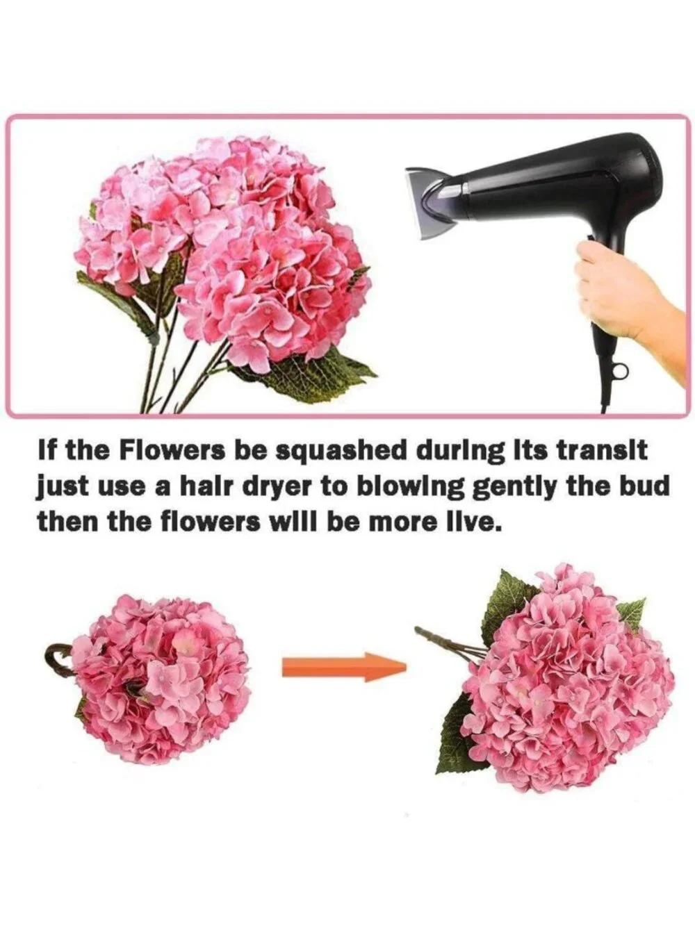 Silk Hydrangea Flower Arrangements - Artificial Bouquets for Home, Wedding